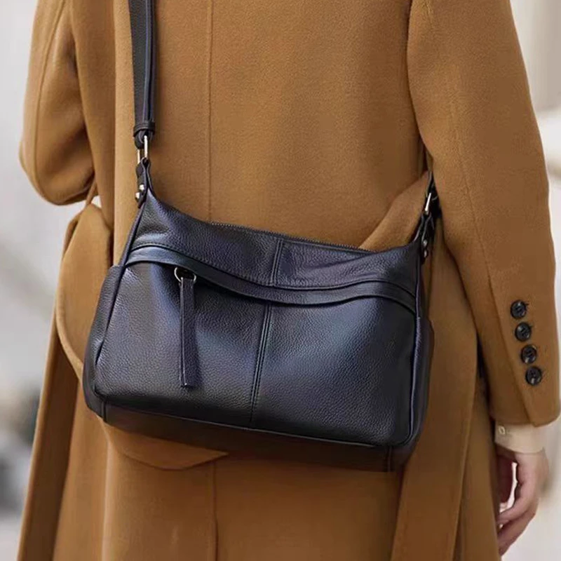 真皮包包女夏天高级感大容量斜挎包2025新款头层牛皮百搭真皮包包