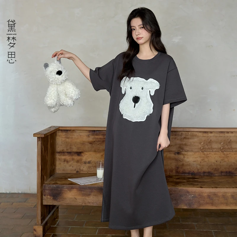 女大睡衣女款爆款2025新款凉感棉睡裙夏季甜美可爱学生宽松大码裙