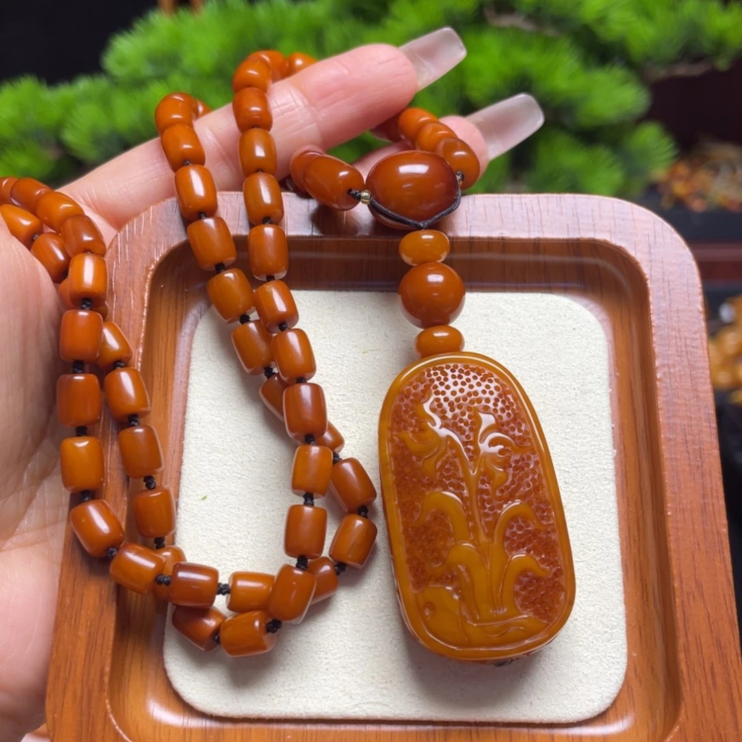 未镶嵌颈饰蜜蜡项链