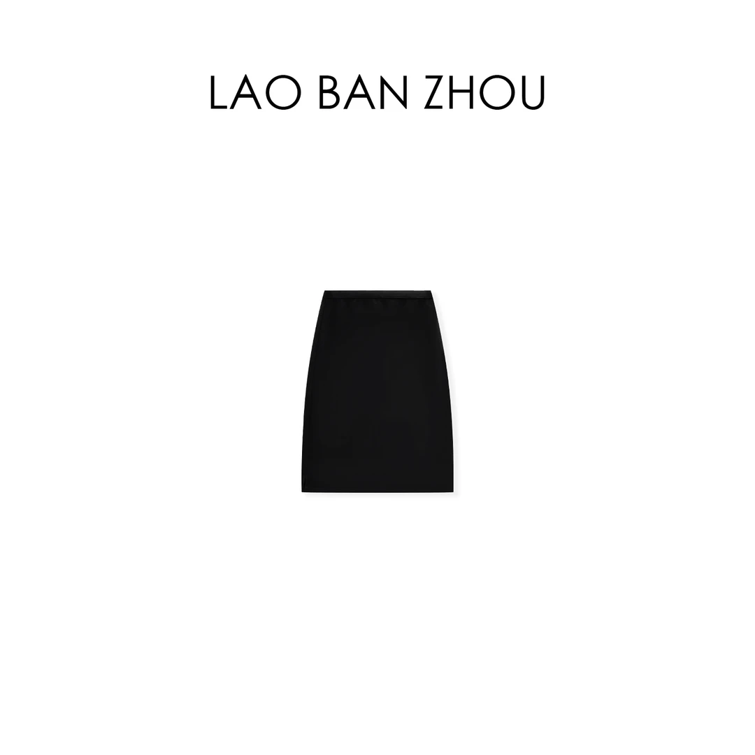 【老板周】舒适休闲 极简短版腰头抽绳设计宽松半身裙