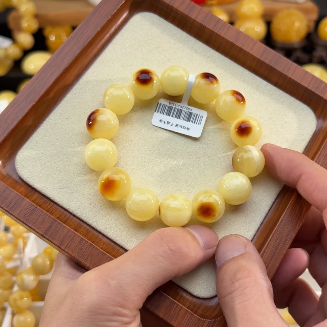 琥珀未镶嵌裸石15mm虎皮千层雪同料