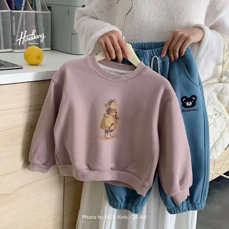 灰翅膀卫衣女宽松冬季女童厚款秋冬套头加绒