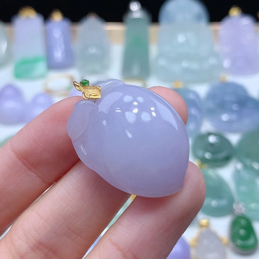 颈饰18K金镶嵌翡翠翡翠