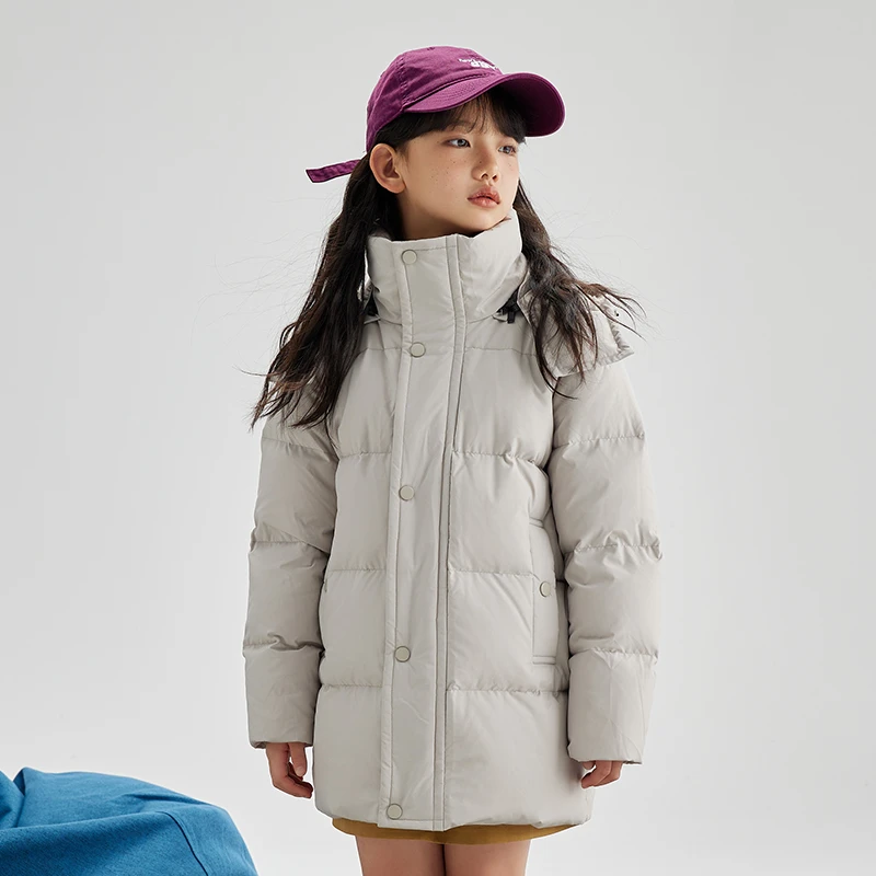 【骁哥推荐】羽物冬季户外防风儿童羽绒服鹅绒中长款男女童TZ245