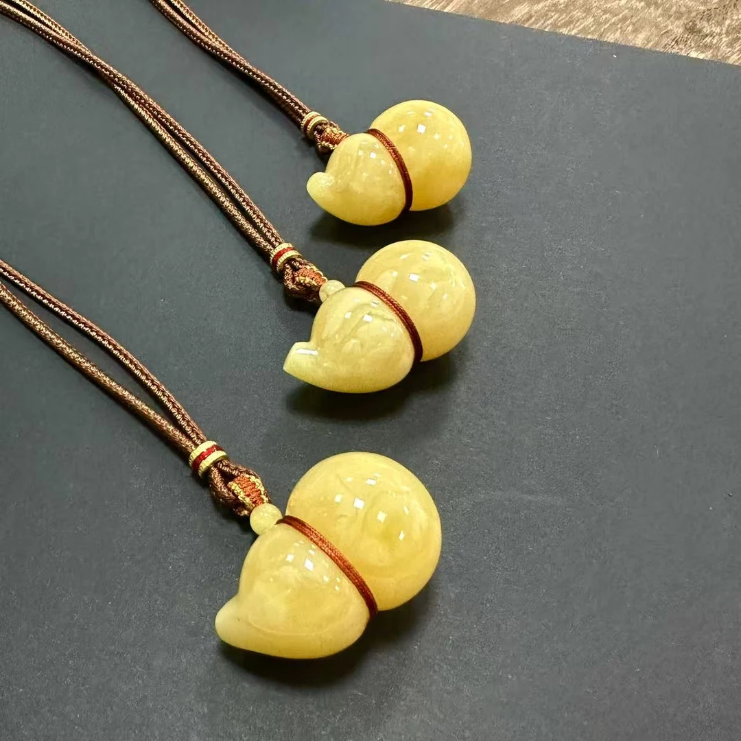 【书记甄选】天然蜜蜡葫芦吊坠 多样性发一件 7436XW