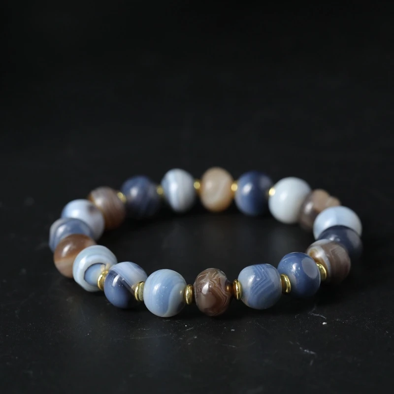 蓝沁缠丝玛瑙手串约10.5mm/约30g G29240302-21