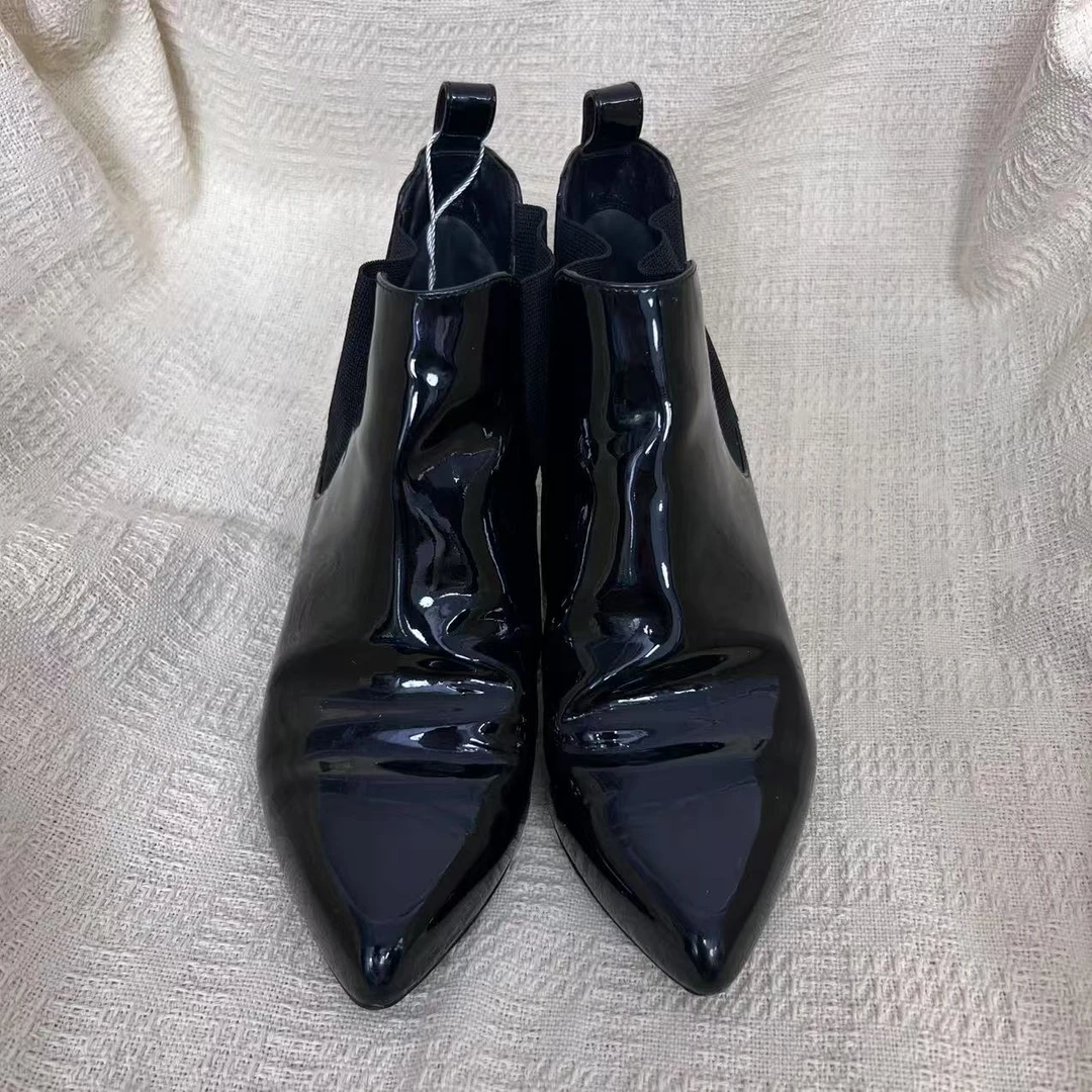 95新 GUCCI/古驰 麦殿/漆皮高跟鞋黑色35.5码/250225SCT9T03