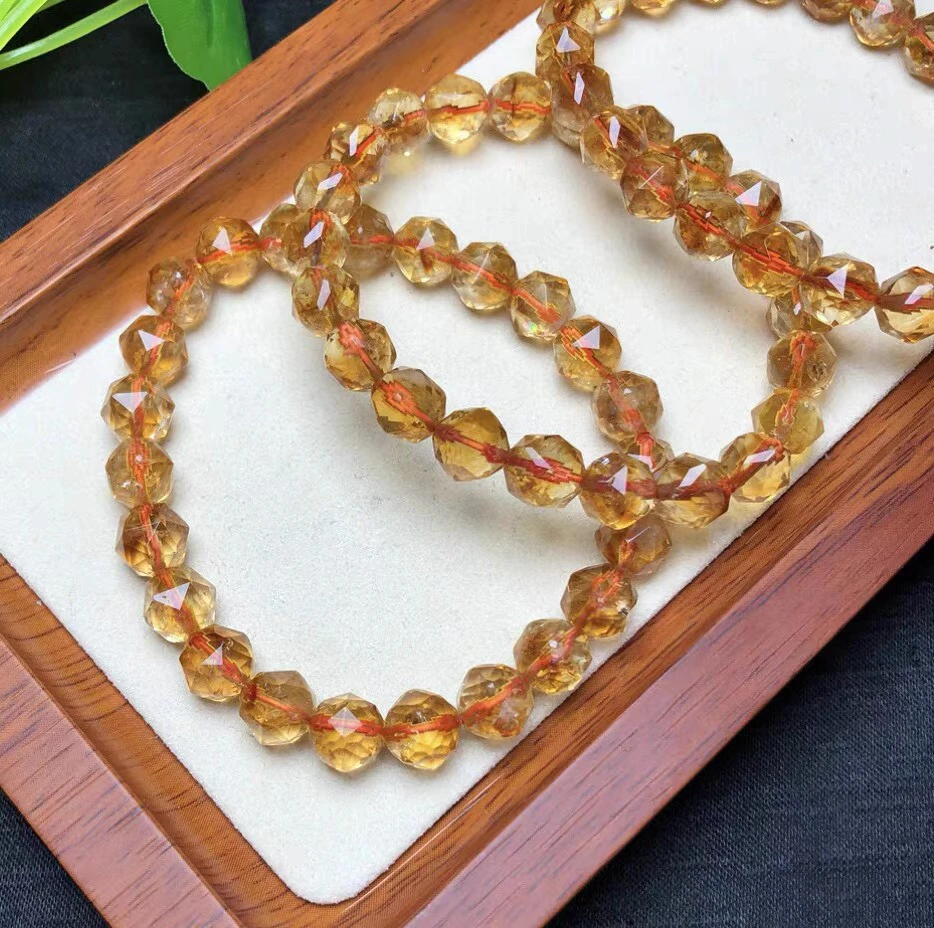 XM高频水晶黄阿赛星星角切面手串时尚百搭多样性只发一件