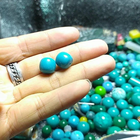 玩***拓磁石玉华蓝老型珠