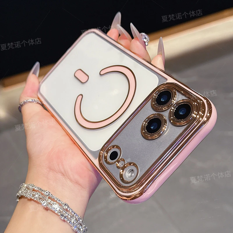 适用苹果17Promax手机壳新款iPhone15磁吸气囊14防摔高级感电镀16