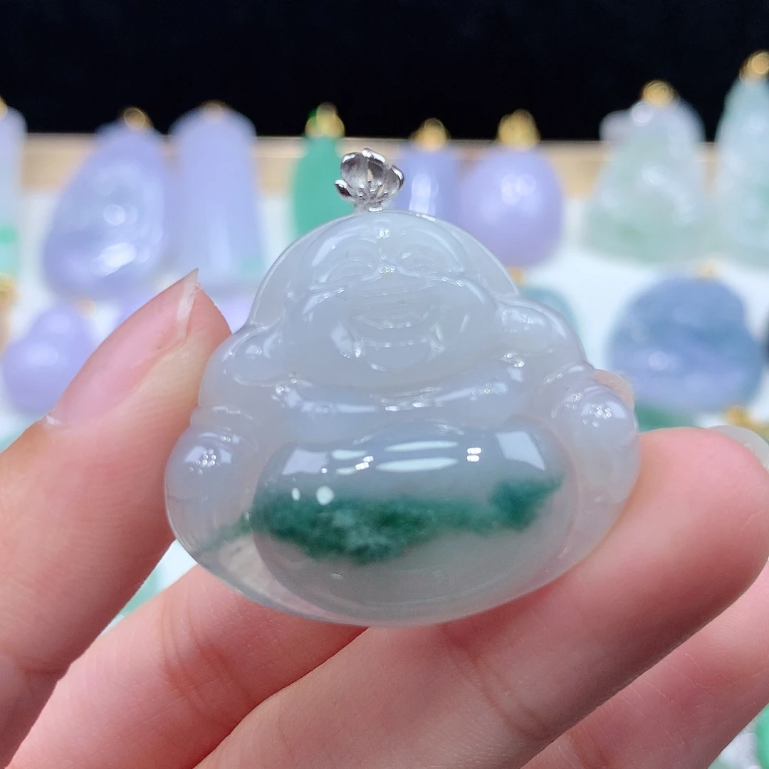 颈饰18K金镶嵌翡翠翡翠