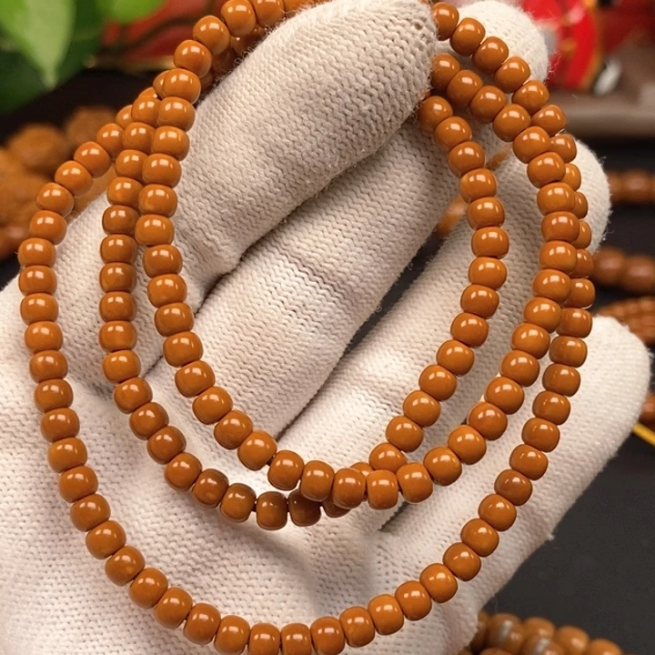 手串橄榄核4.6老挝核尖极限弧108漏白