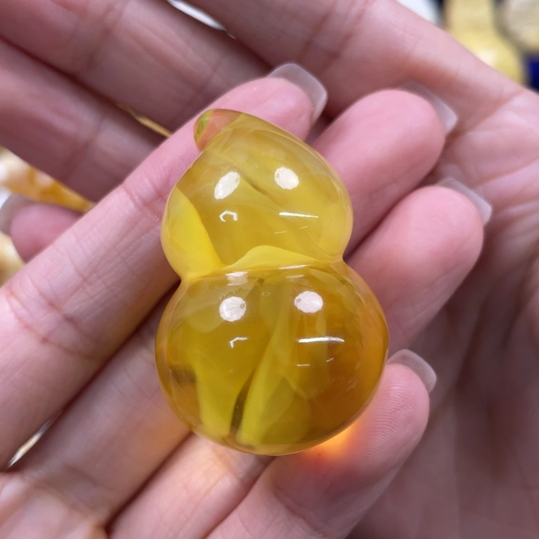 裸石蜜蜡未镶嵌琥珀蜜蜡葫芦吊坠