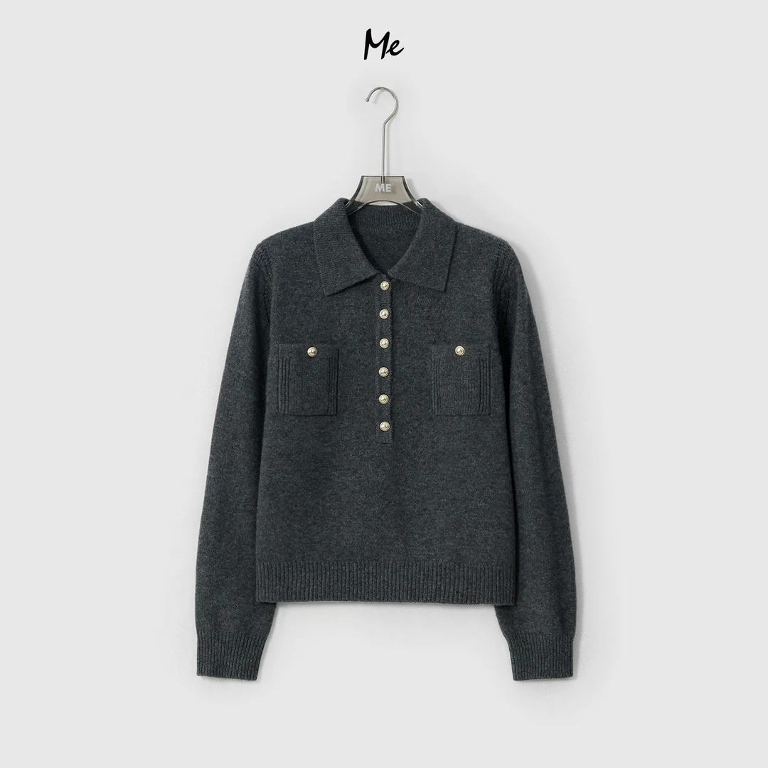 ME【C100%绵羊毛克洛伊】奢牌感复古显瘦百搭时尚针织毛衣MESA1926