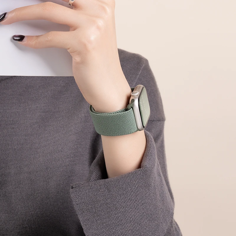 适用苹果S10手表iwatch表带applewatchs9s8尼龙编织表带7透气运动