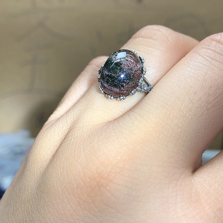 水晶水晶戒指银S925镶嵌