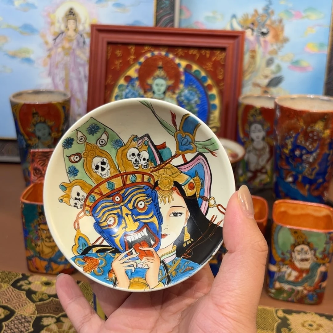 小****呜手工手绘扎基拉姆茶杯