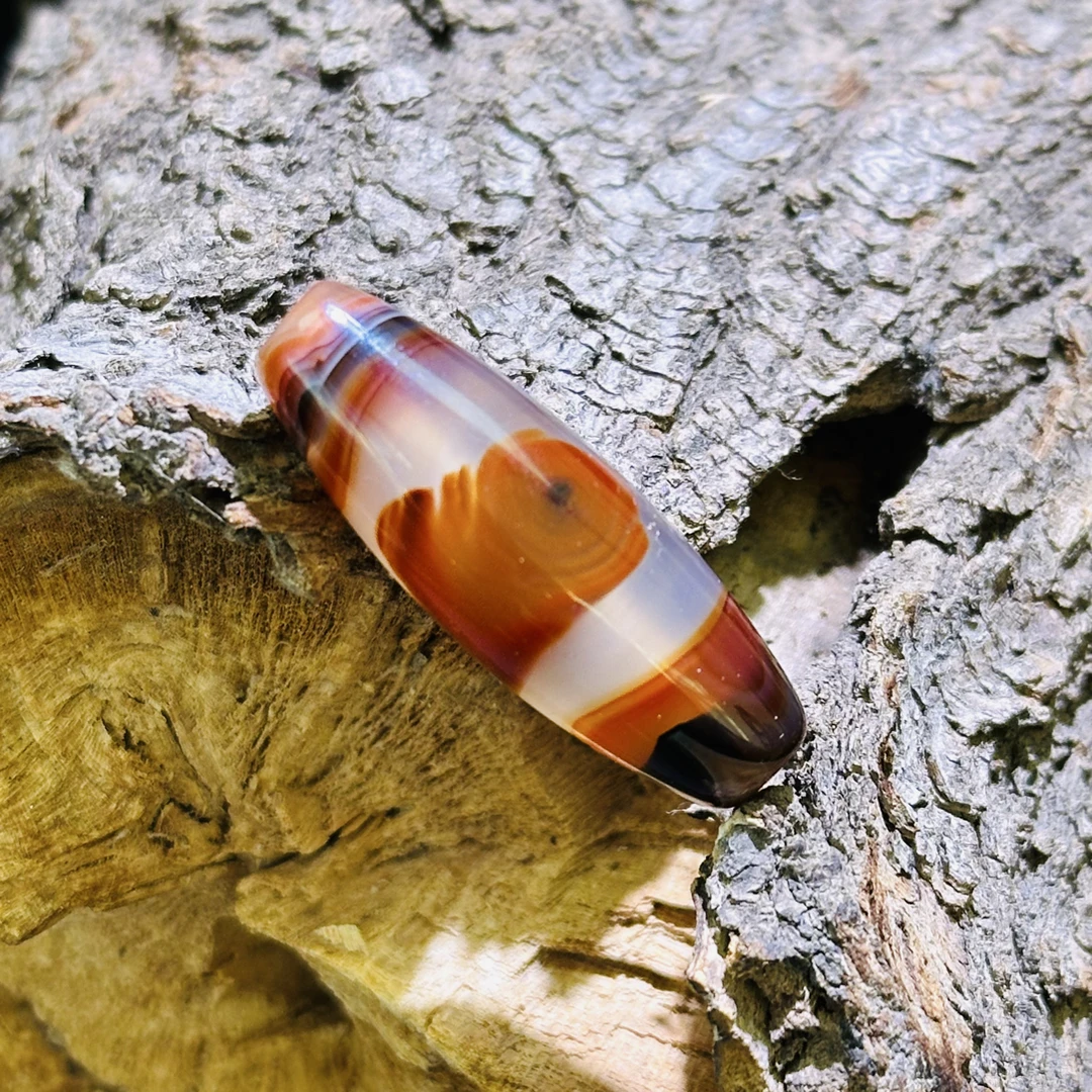 冰透玛瑙 千层对穿双眼 33.5mm*12mm