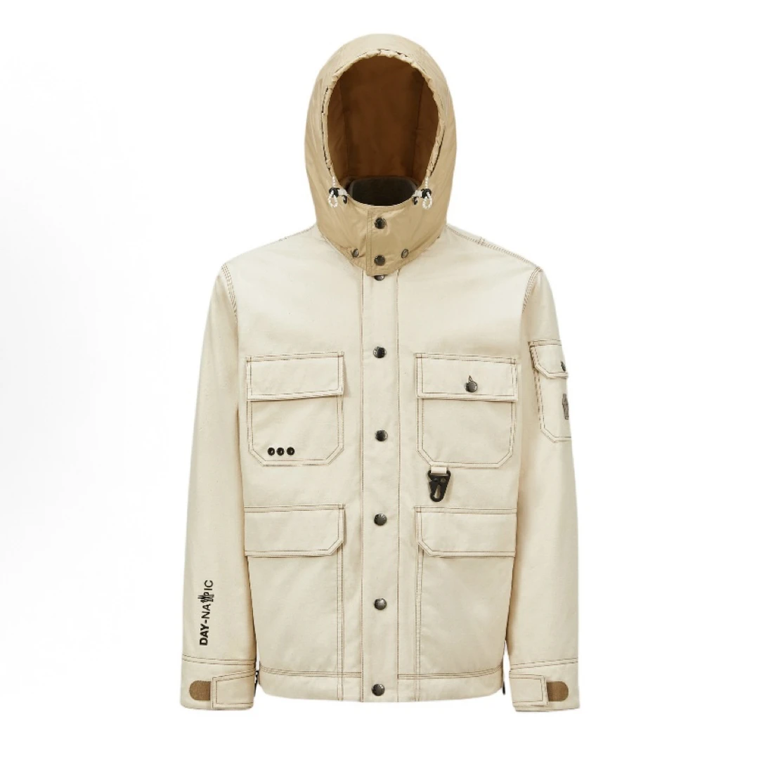 【明星同款】Moncler 蒙口可拆卸户外工装羽绒夹克25款燕麦色
