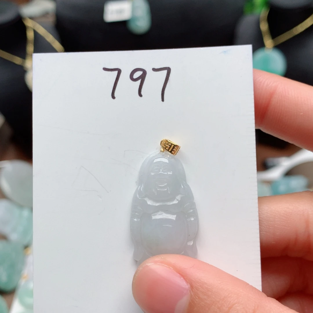 翡翠颈饰银S925镀金镶嵌吊坠