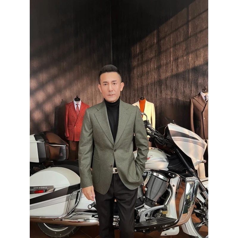 【洺瑞哥】盛夫春季果岭绿平驳领单排贴袋单西服197690-280015-3a