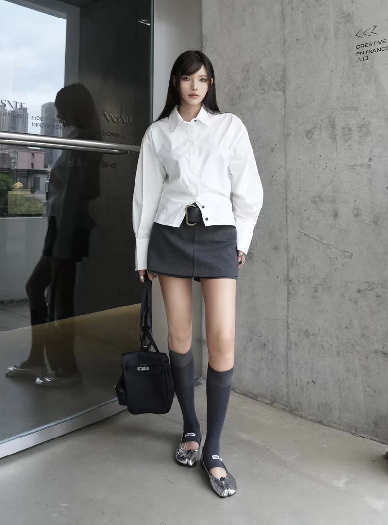 LQ LIMCIAO可调节收腰显瘦衬衫 0666（福福）