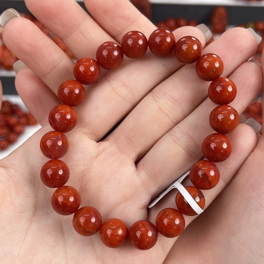 南红玛瑙未镶嵌瓦西锦红10mm手串