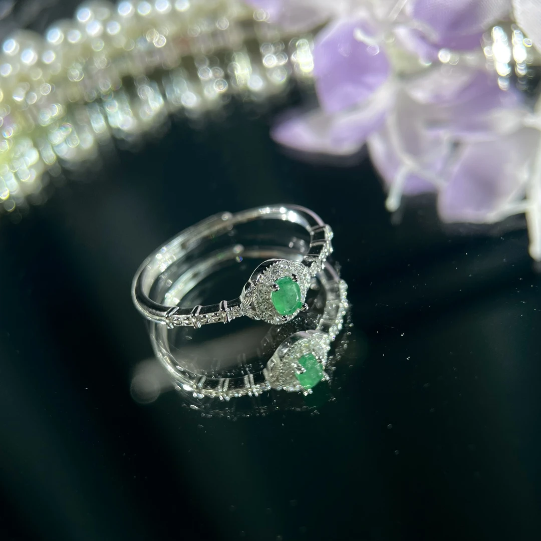 高明艳s925祖母绿戒指 KT25120305