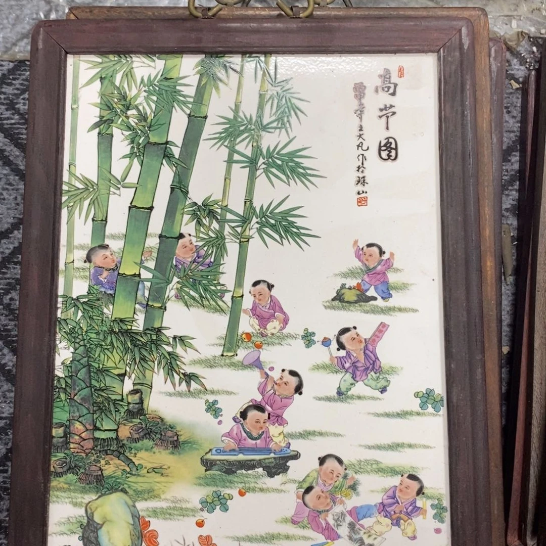 瓷片37*28 景德镇瓷板画柴窑烧制