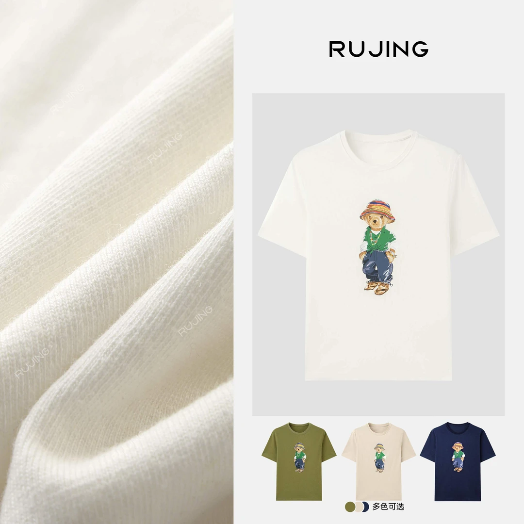 RUJING丨顶奢 小熊短袖印花T恤-JM1099