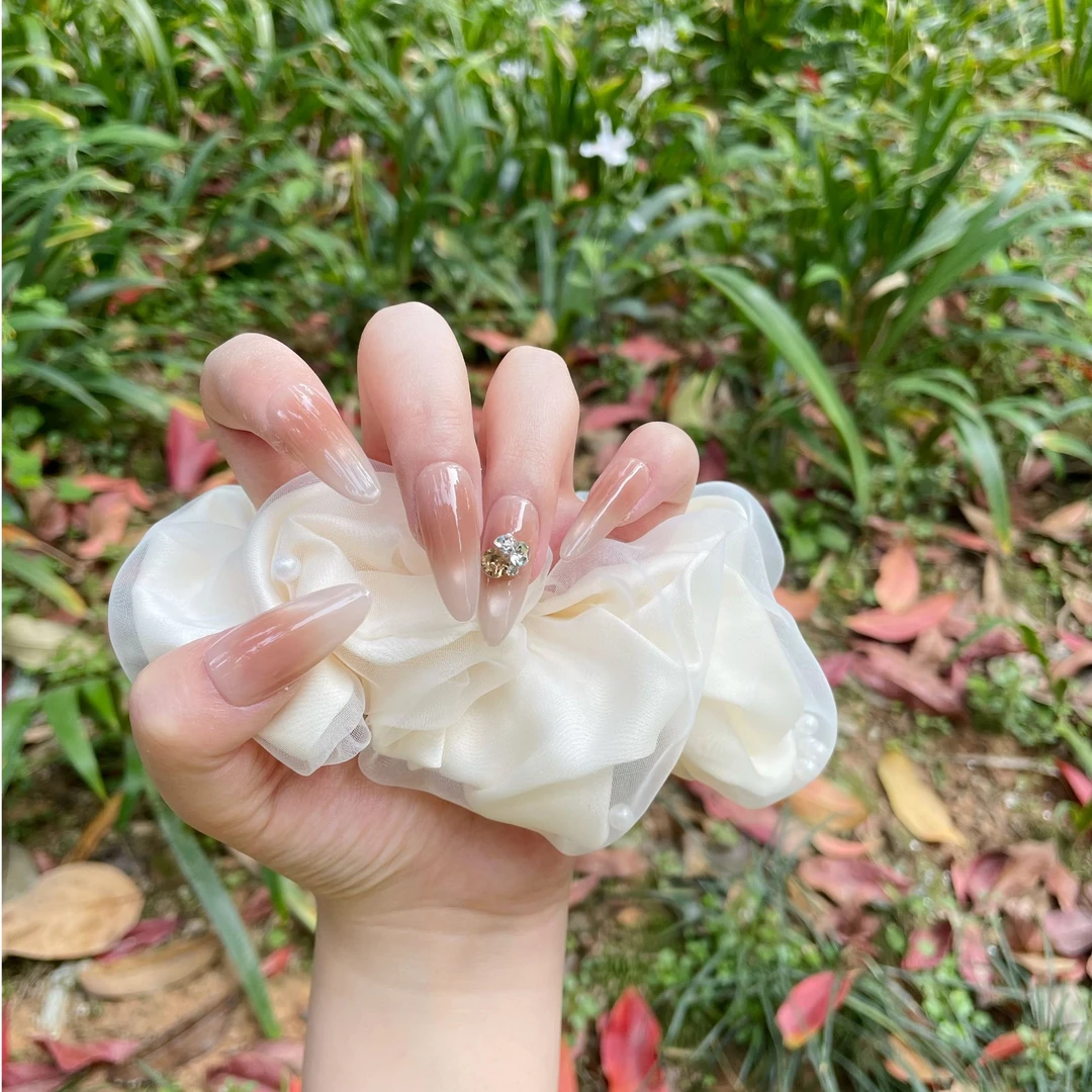 【闻秋 】♡小指艺手工穿戴甲（腮棕美甲追光猫眼）