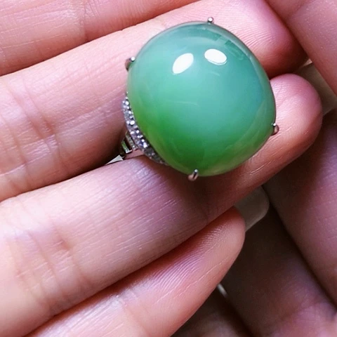 和田玉银S925镶嵌戒指