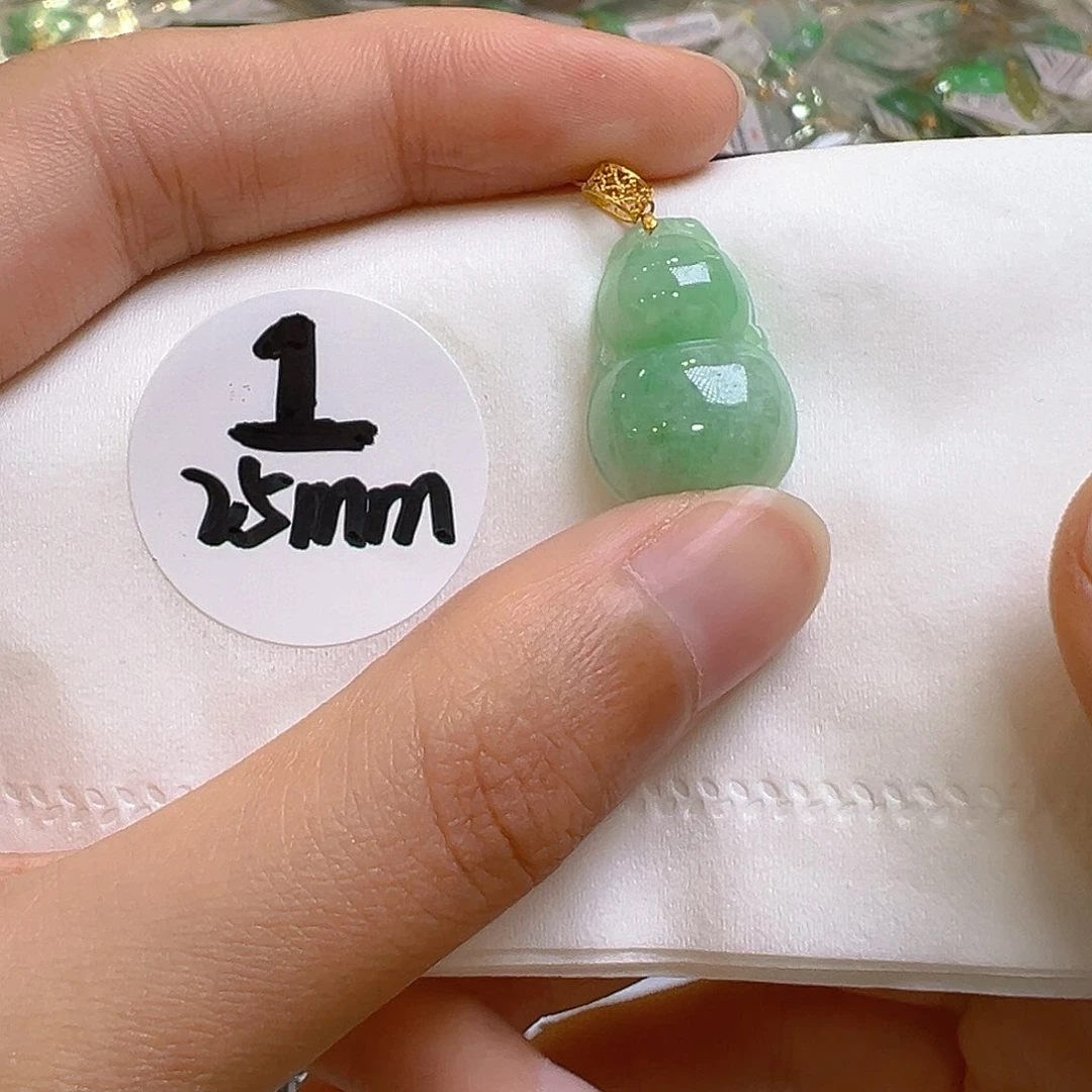 翡翠18K金镶嵌吊坠(不含链)翡翠