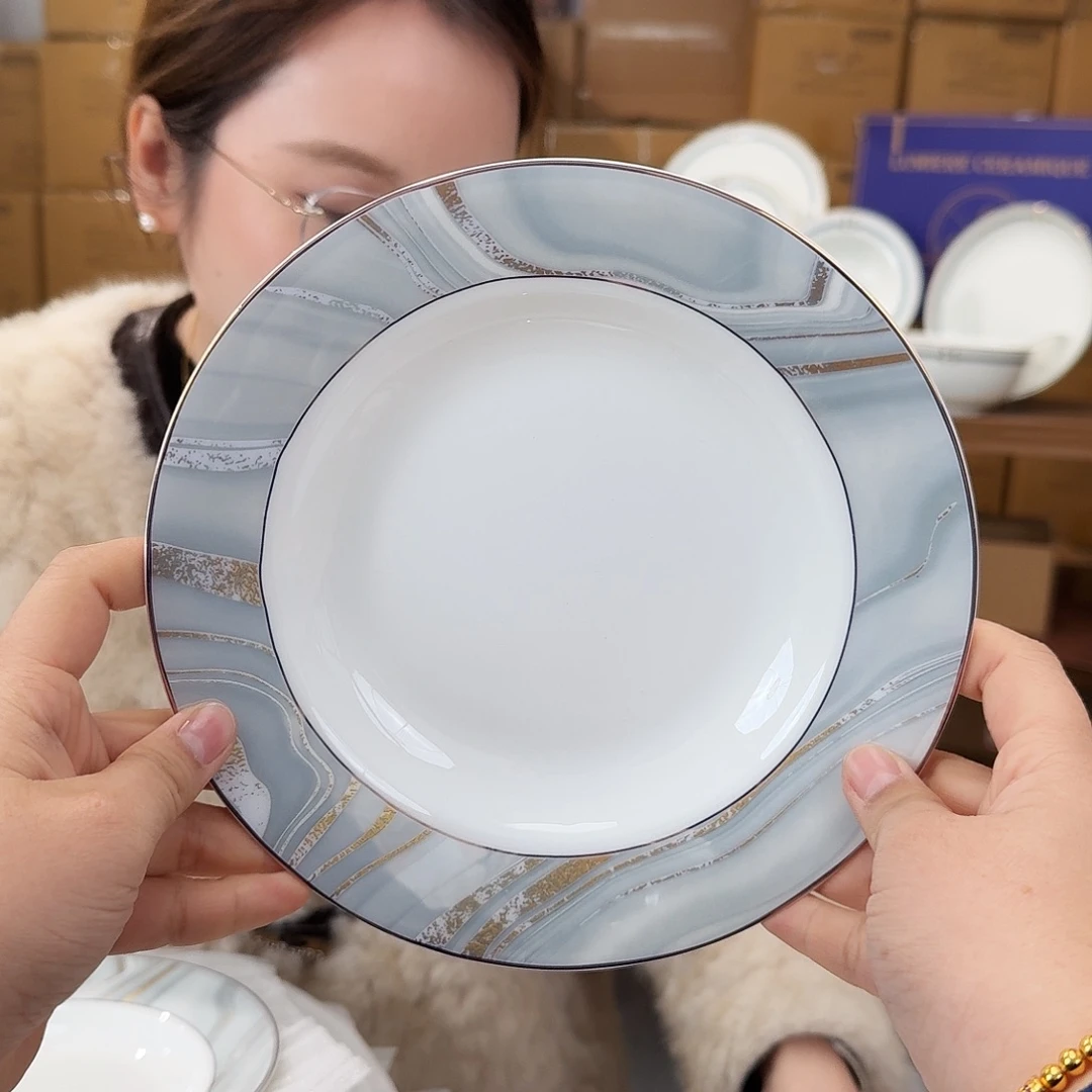 骨瓷高骨8英寸汤盘20*3.5cm一2个