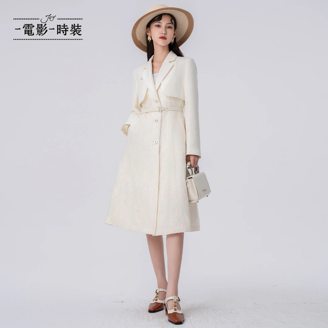 【九月专属】一电影一时装气质收腰风衣外套连衣裙女FFUL115807