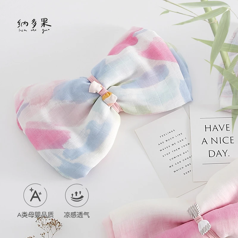 【纳多果直播专享微瑕】宝宝棉包巾竹包巾拍嗝巾围嘴毯子洗脸巾