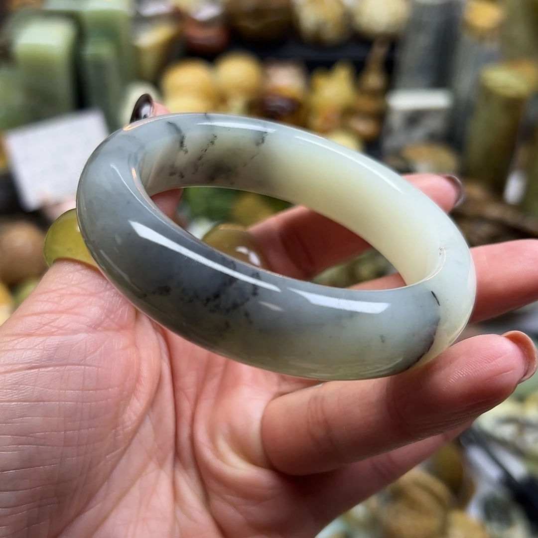 岫玉未镶嵌颈饰岫玉水墨57,2