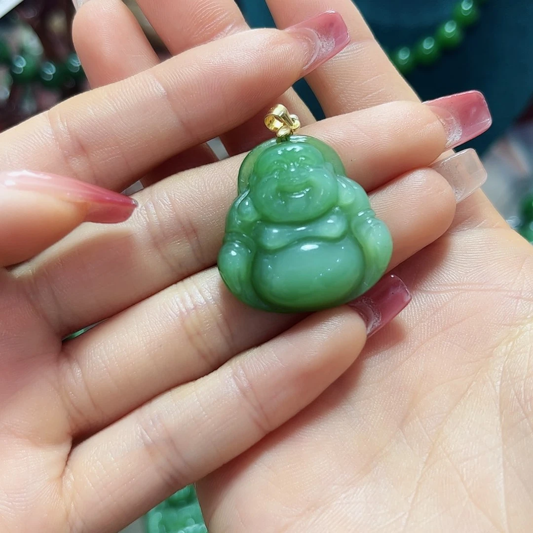 和田玉吊坠银S925镶嵌嘉*