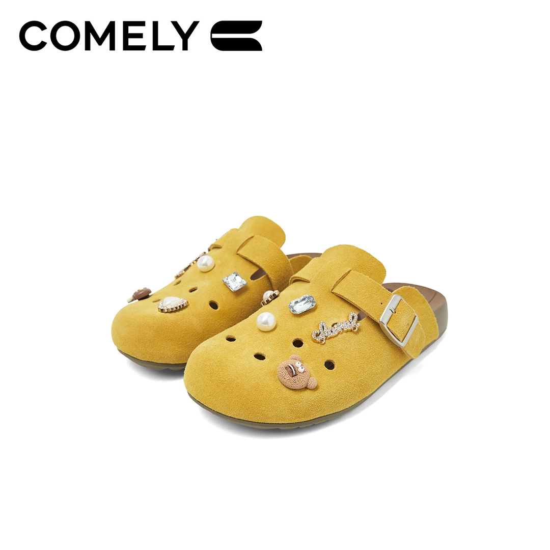 【康莉COMELY】5A220勃肯洞洞时尚舒适透气女包头半拖软鞋穆勒鞋