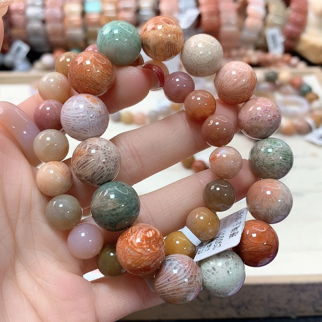 硅化珊瑚（珊瑚玉）手链未镶嵌周*?527