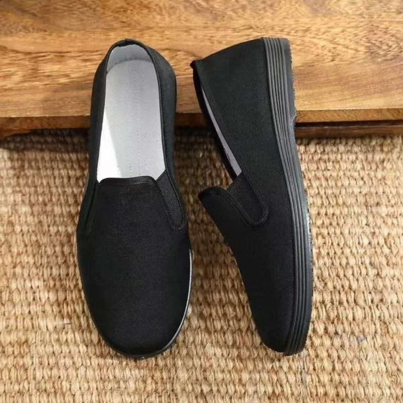 老北京布鞋男士夏季黑色休闲舒适百搭透气软底太极鞋圆口开车鞋