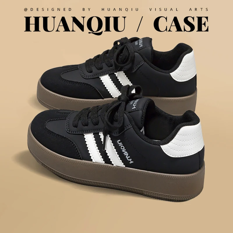 环球2025款德训鞋网红复古时尚夏季女鞋休闲百搭厚底增高运动板鞋