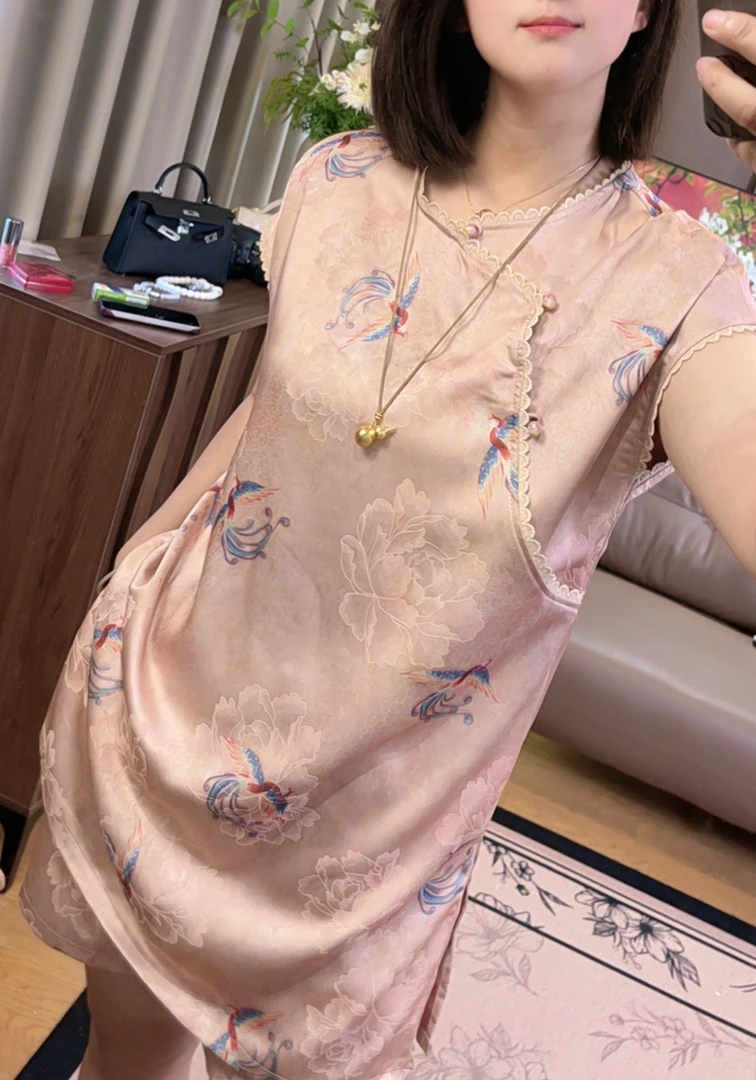 【凤穿牡丹】2025新中式套装国风连衣裙两件套装中长款女士夏季网红
