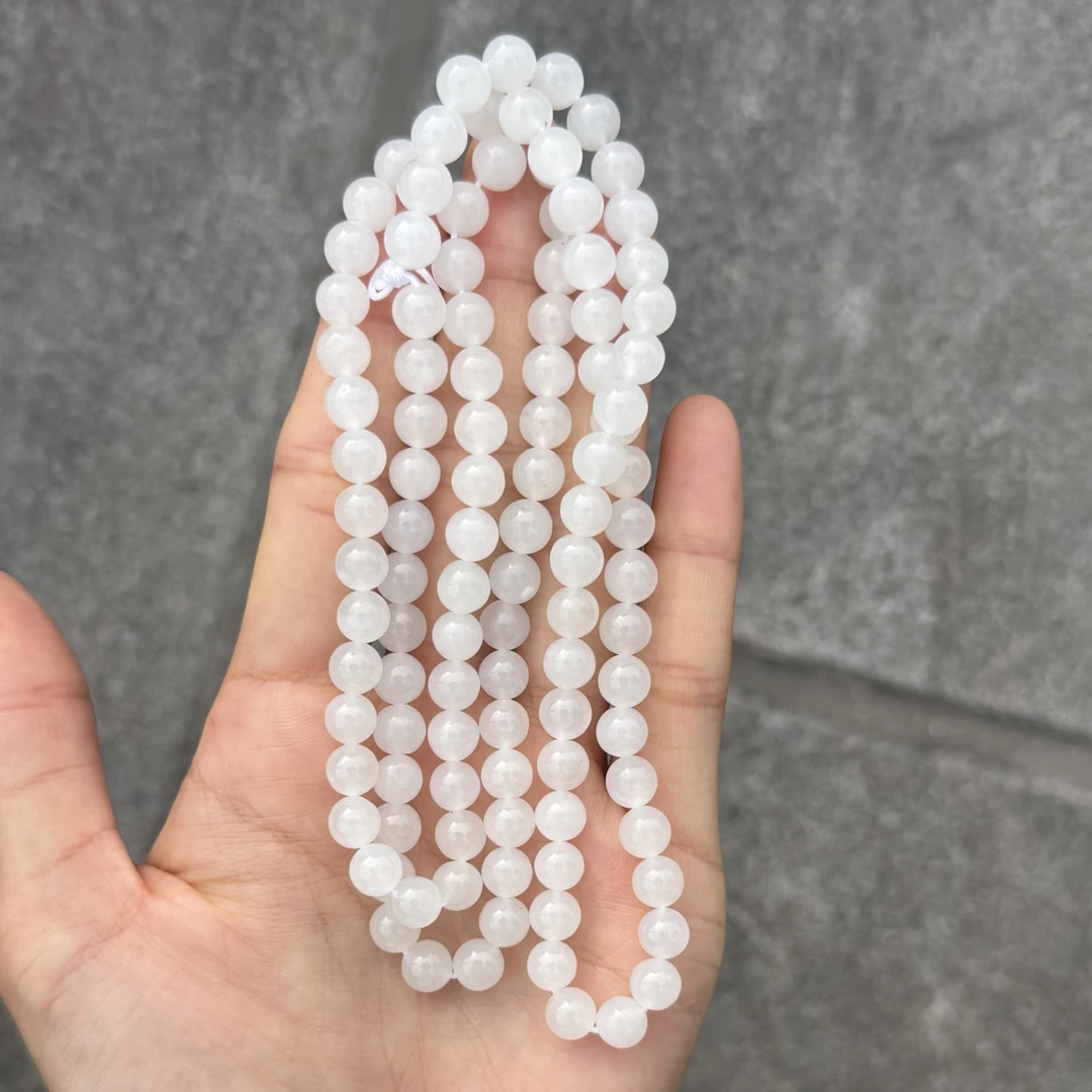 和田玉白玉卡7项链