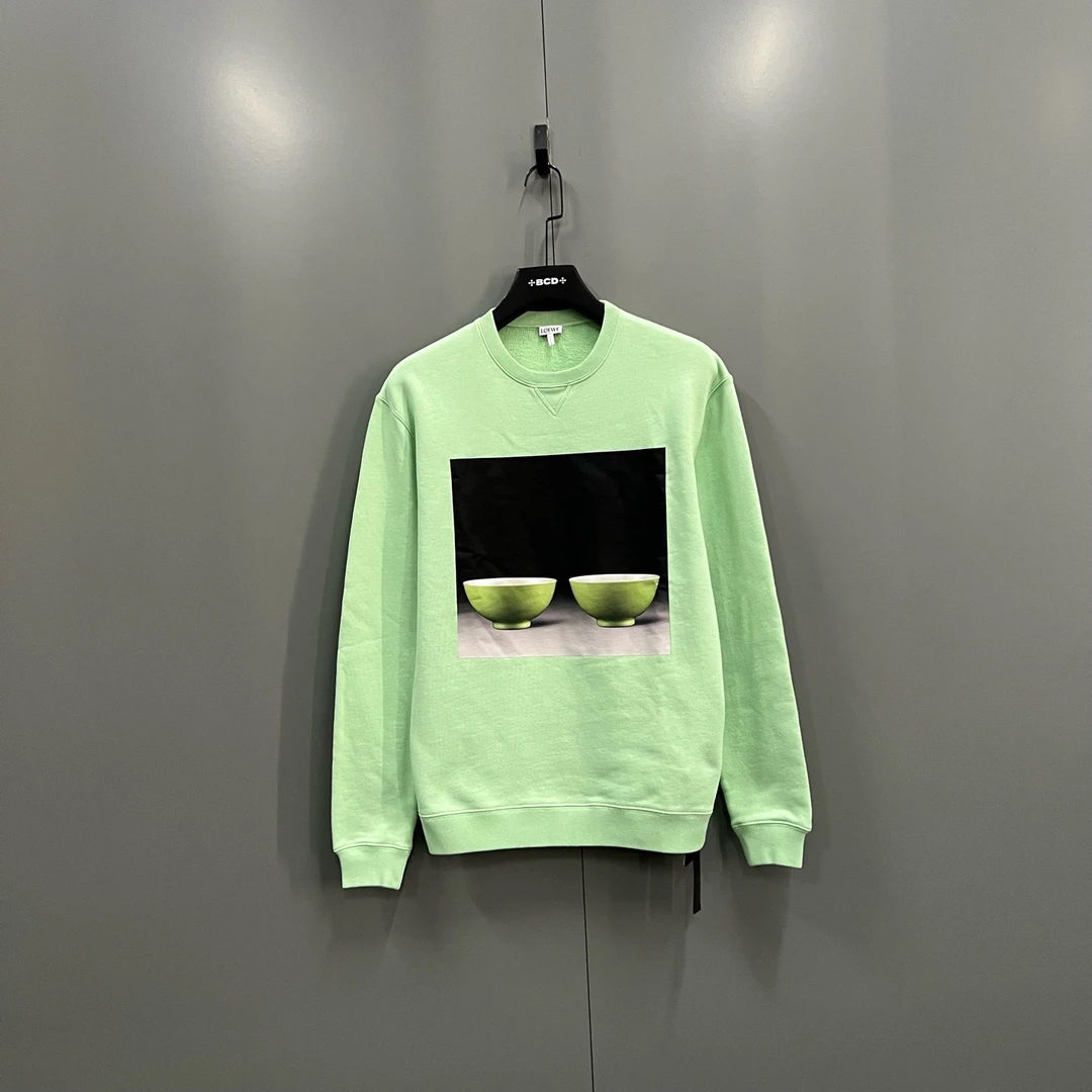 95新 LOEWE/罗意威 (ll) 陶瓷印花圆领卫衣 XS码/208487