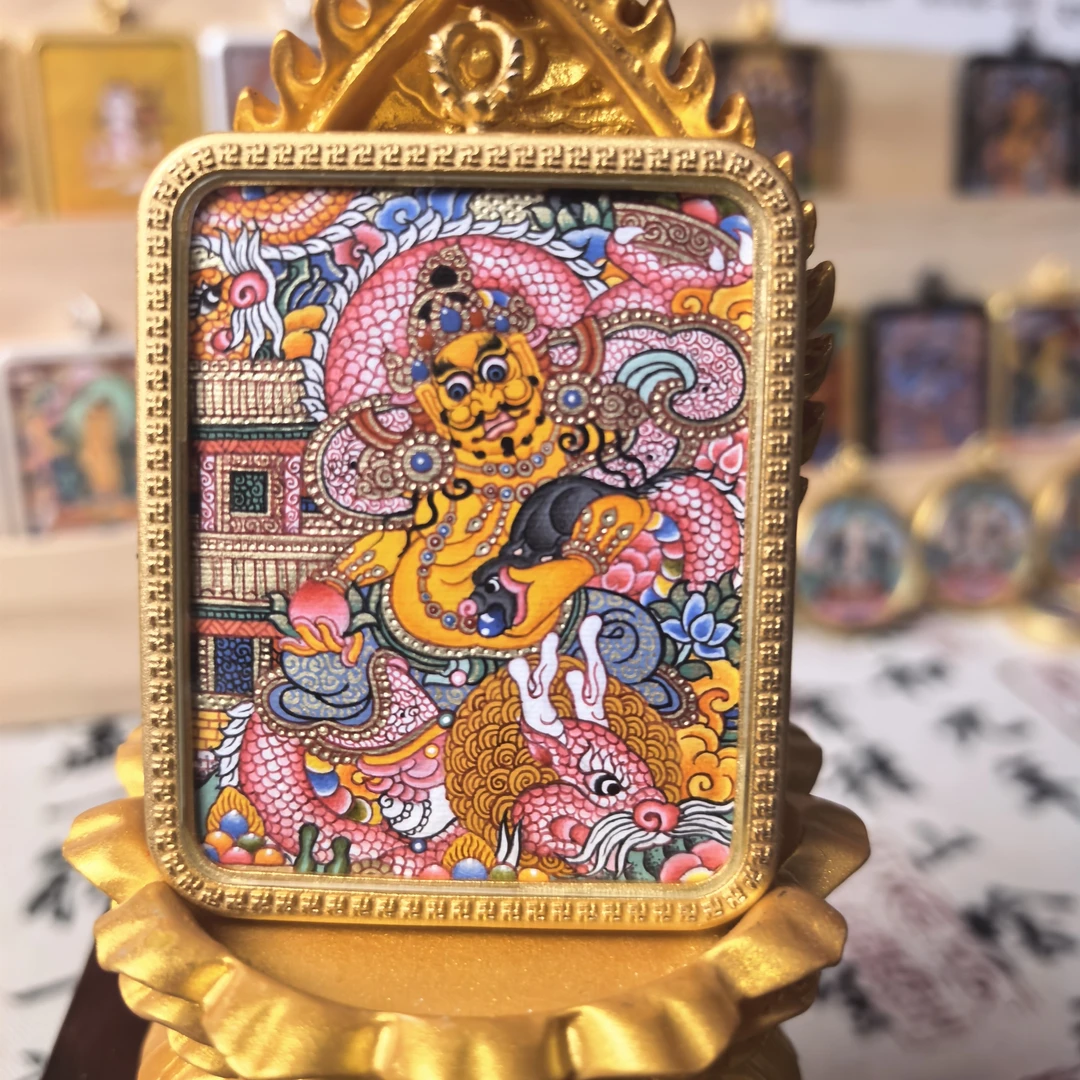 双面唐卡合金吊坠热贡纯手绘