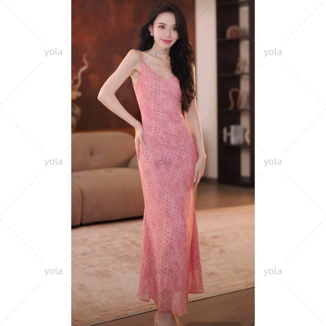 【yola】芳华夏季新款高级法式气质显瘦鱼尾连衣裙-YL11683