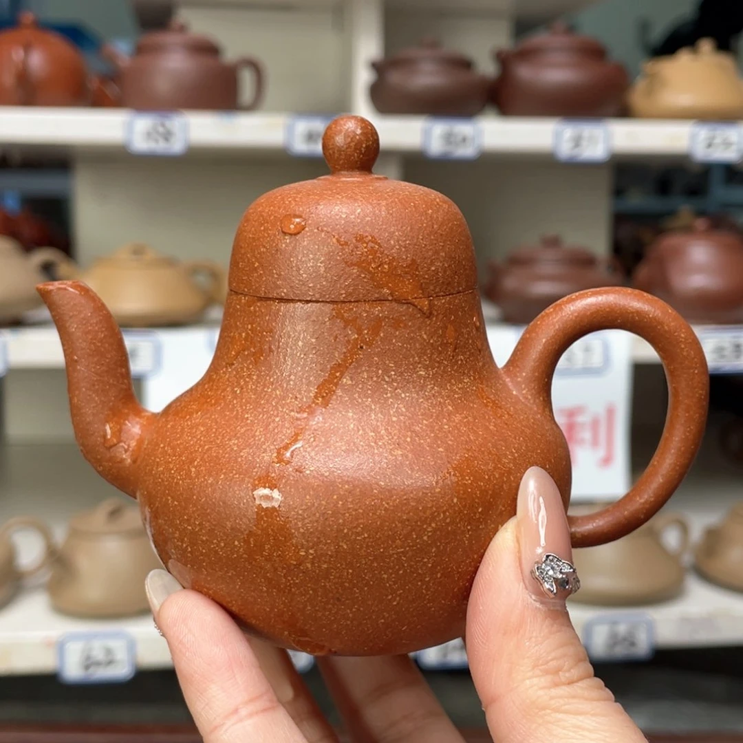 紫砂茶壶红降坡全手140毫升
