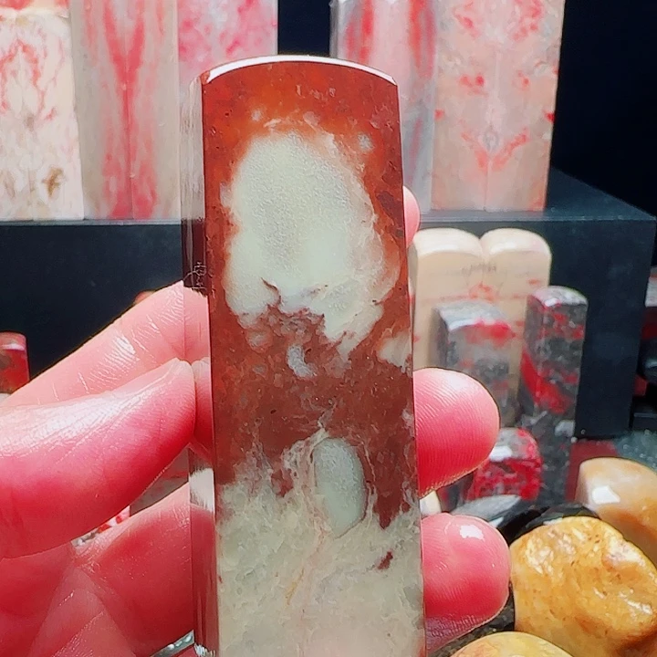 昌化石昌化红花巧石印章