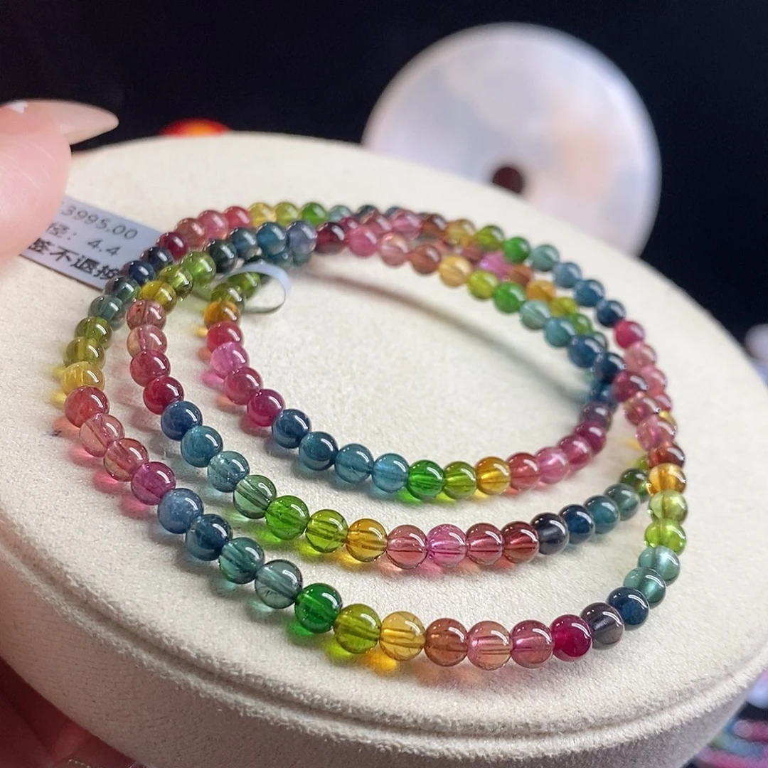 未镶嵌手链碧玺浓艳三圈